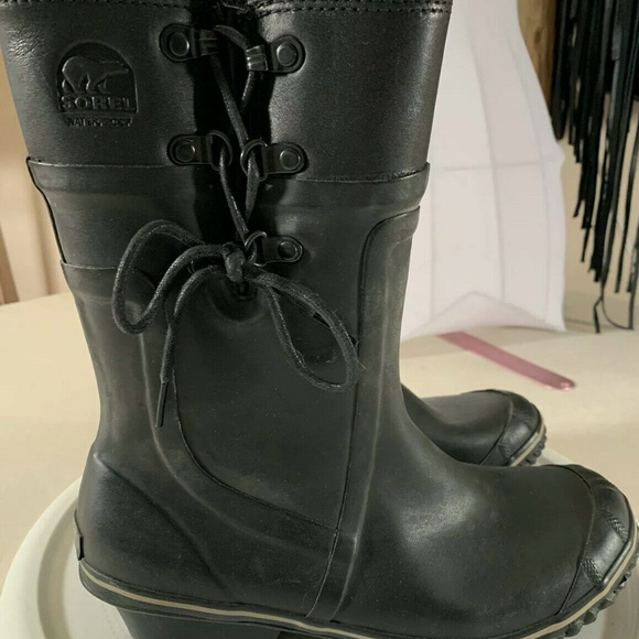 Boots Black Size 7.5 Womens Waterproof Rain Shoes - Picture 2 of 8